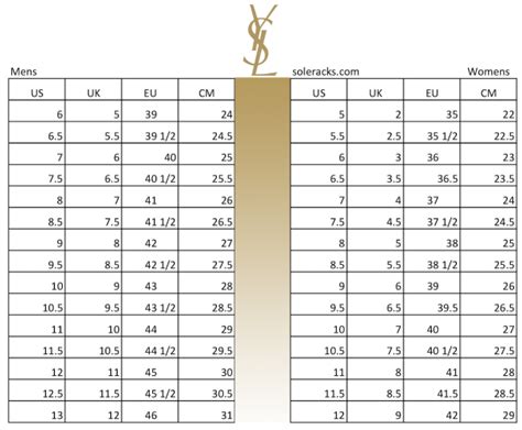 ysl shoe mule sizing chart|ysl shoe size chart.